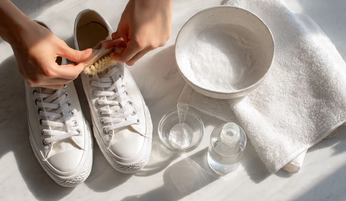 How to Clean White Shoes with Baking Soda and Hydrogen Peroxide